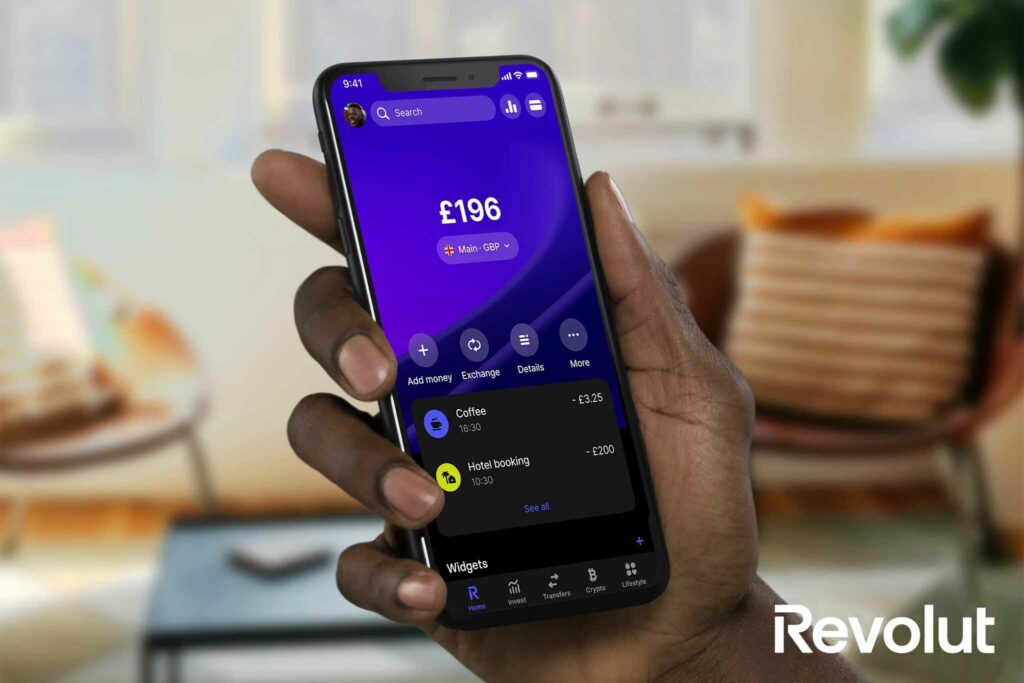 Bankovní aplikace Revolut / revolut.com